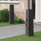 Solar LED pad licht 2 stuks zwart 18x18x80 cm