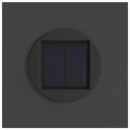 Solar Led Pad Licht 2 Pcs Koudgewalst Staal 18 x 18 x 80 cm Zwart Tak patroon