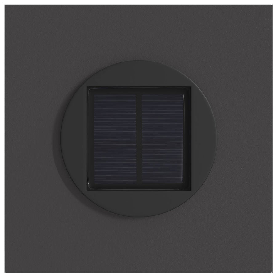 Solar Led Pad Licht 2 Pcs Koudgewalst Staal 18 x 18 x 80 cm Zwart Tak patroon