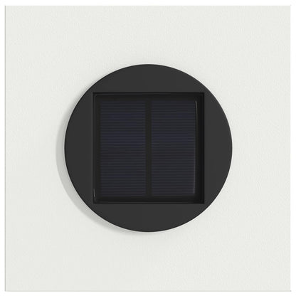 Solar Led Pad Licht 2 Pcs Koudgewalst Staal 18 x 18 x 80 cm Wit Tak patroon