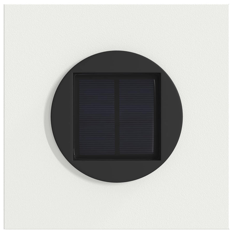 Solar Led Pad Licht 2 Pcs Koudgewalst Staal 18 x 18 x 80 cm Wit Tak patroon