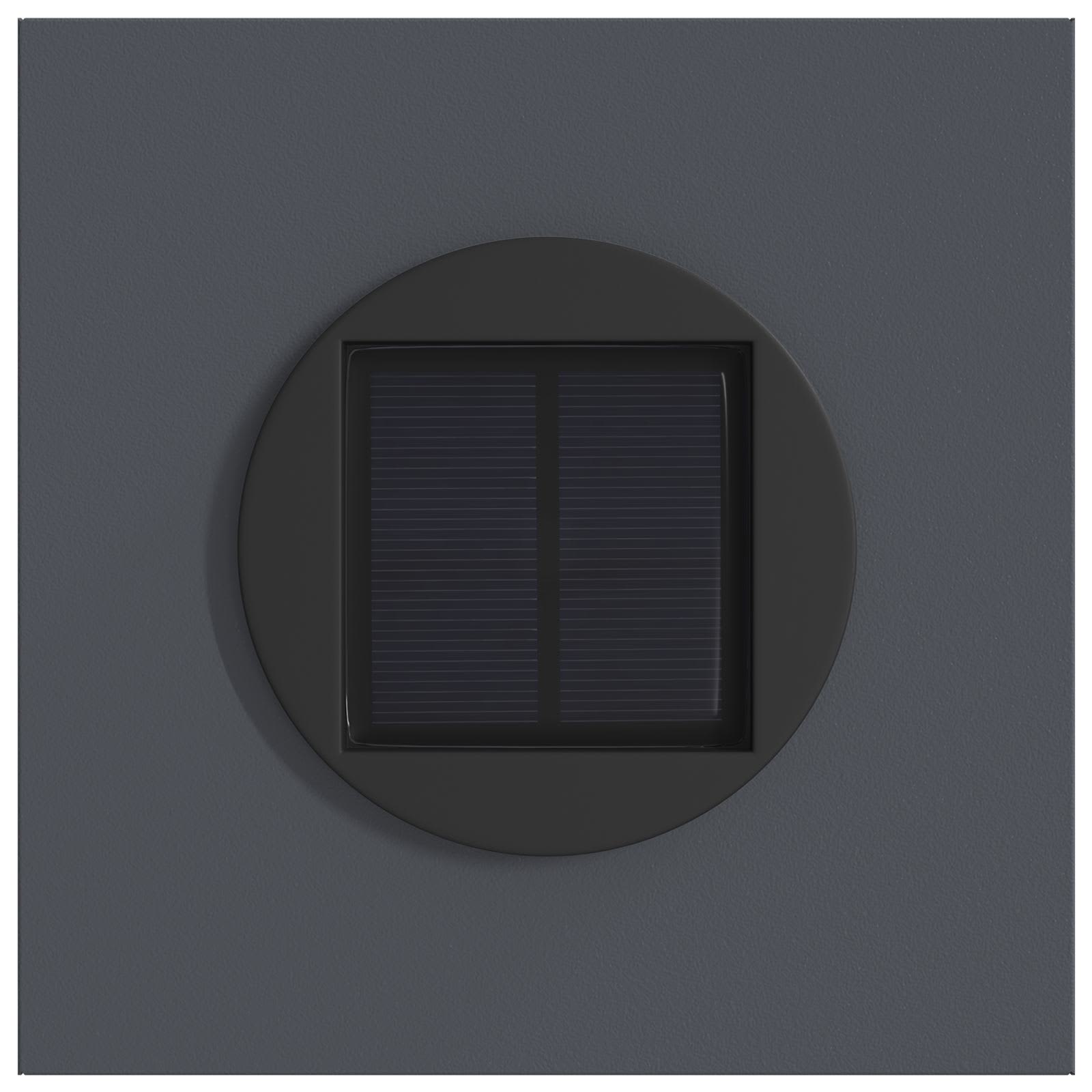 Solar Led Pad Licht 2 Pcs Koudgewalst Staal 18 x 18 x 80 cm Antraciet Tak patroon