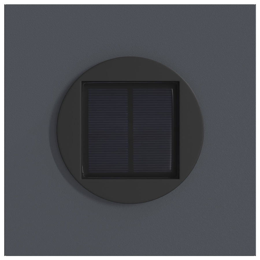 Solar Led Pad Licht 2 Pcs Koudgewalst Staal 18 x 18 x 80 cm Antraciet Tak patroon