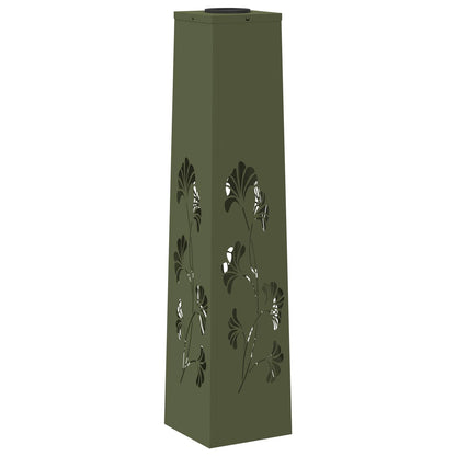 Solar Led Pad Licht 2 Pcs Olijf Groen Koudgewalst Staal 18 x 18 x 80 cm Olijfgroen Tak patroon