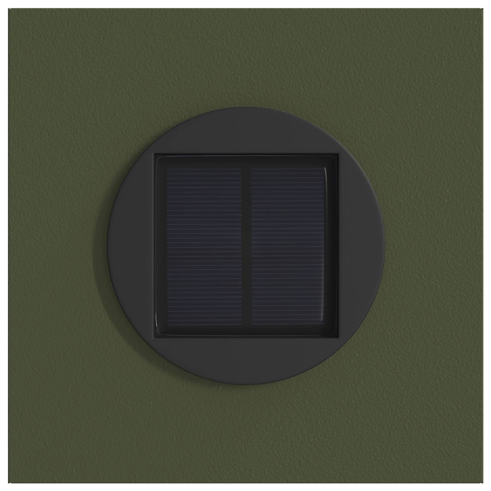 Solar Led Pad Licht 2 Pcs Olijf Groen Koudgewalst Staal 18 x 18 x 80 cm Olijfgroen Tak patroon