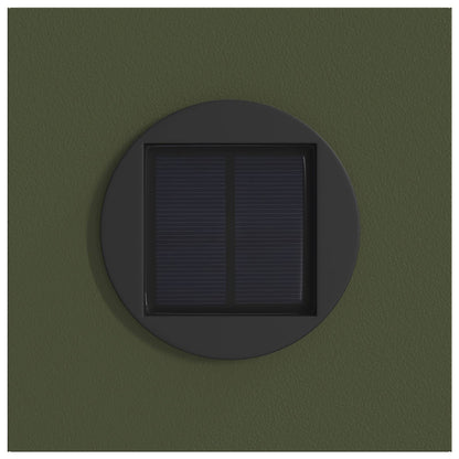 Solar Led Pad Licht 2 Pcs Olijf Groen Koudgewalst Staal 18 x 18 x 80 cm Olijfgroen Tak patroon
