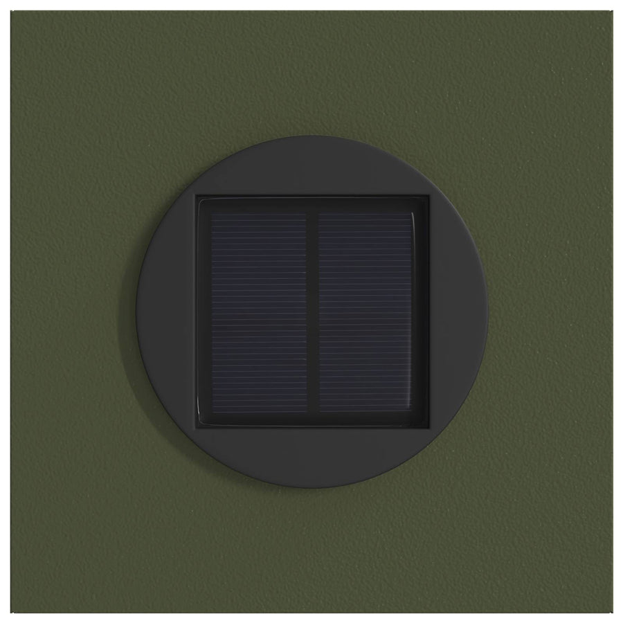 Solar Led Pad Licht 2 Pcs Olijf Groen Koudgewalst Staal 18 x 18 x 80 cm Olijfgroen Tak patroon