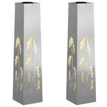 Solar Led Pad Licht 2 Pcs Gegalvaniseerd Gegalvaniseerd 18 x 18 x 80 cm Geëgalvaniseerd staal Tak patroon