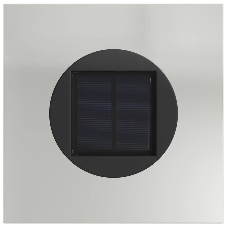 Solar Led Pad Licht 2 Pcs Gegalvaniseerd Gegalvaniseerd 18 x 18 x 80 cm Geëgalvaniseerd staal Tak patroon