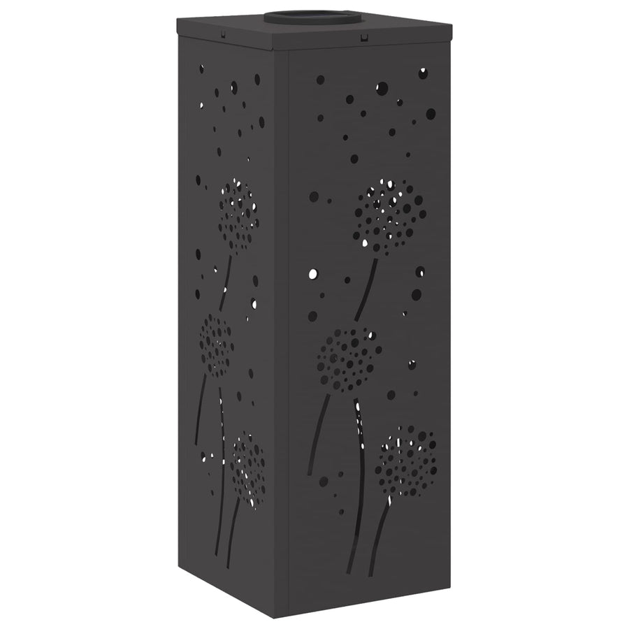 Solar Led Pad Licht 2 Pcs Koudgewalst Staal 18 x 18 x 50 cm Zwart Paardenbloem patroon
