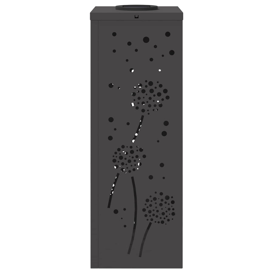 Solar Led Pad Licht 2 Pcs Koudgewalst Staal 18 x 18 x 50 cm Zwart Paardenbloem patroon