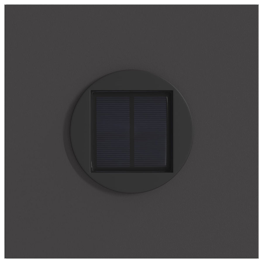 Solar Led Pad Licht 2 Pcs Koudgewalst Staal 18 x 18 x 50 cm Zwart Paardenbloem patroon