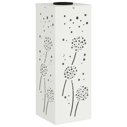 Solar Led Pad Licht 2 Pcs Koudgewalst Staal 18 x 18 x 50 cm Wit Paardenbloem patroon