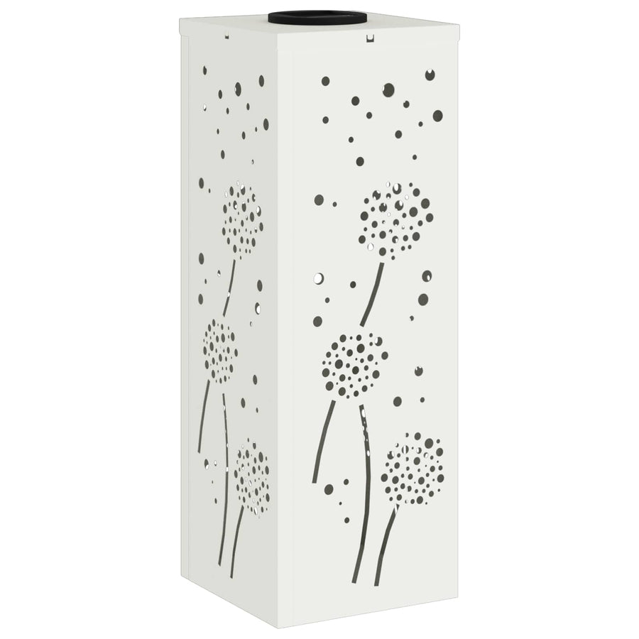 Solar Led Pad Licht 2 Pcs Koudgewalst Staal 18 x 18 x 50 cm Wit Paardenbloem patroon
