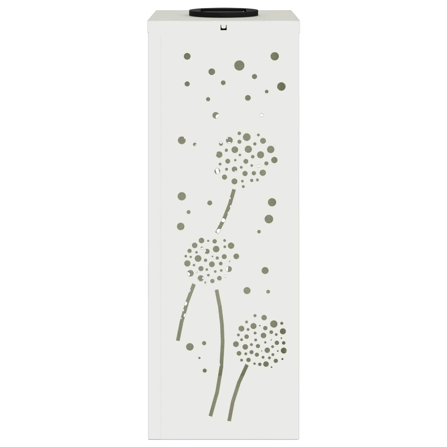 Solar Led Pad Licht 2 Pcs Koudgewalst Staal 18 x 18 x 50 cm Wit Paardenbloem patroon
