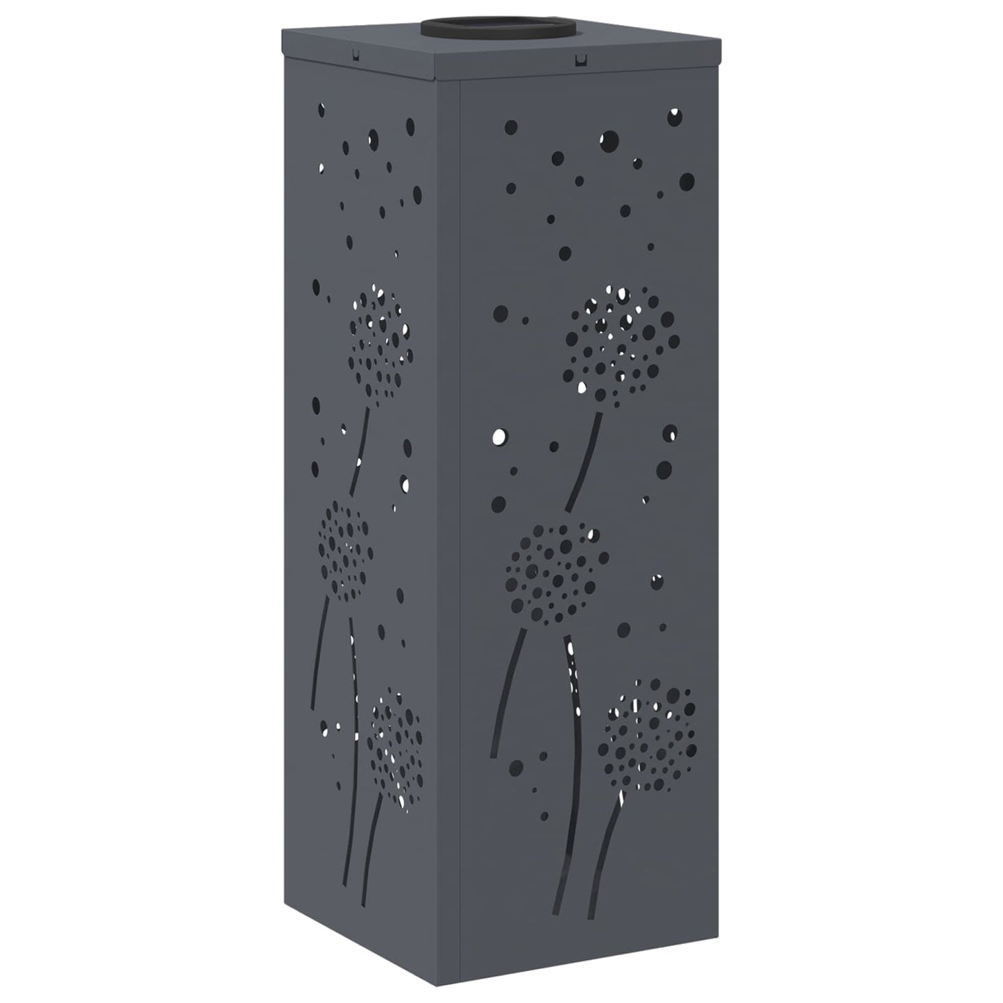 Solar Led Pad Licht 2 Pcs Koudgewalst Staal 18 x 18 x 50 cm Antraciet Paardenbloem patroon