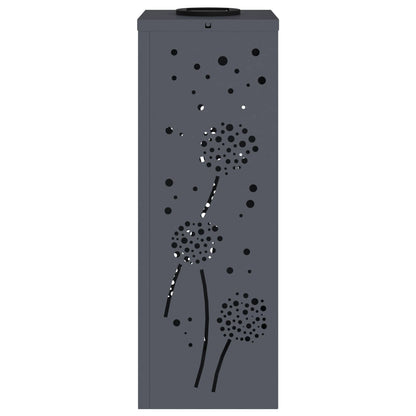 Solar Led Pad Licht 2 Pcs Koudgewalst Staal 18 x 18 x 50 cm Antraciet Paardenbloem patroon