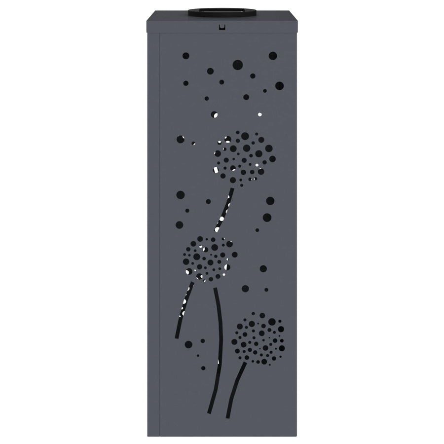 Solar Led Pad Licht 2 Pcs Koudgewalst Staal 18 x 18 x 50 cm Antraciet Paardenbloem patroon