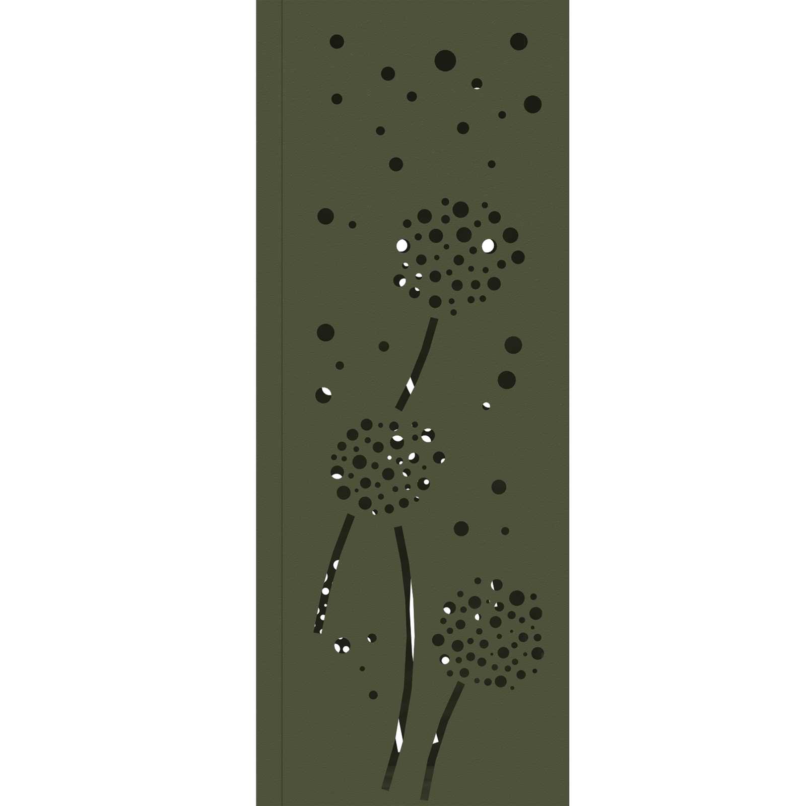 Solar Led Pad Licht 2 Pcs Olijf Groen Koudgewalst Staal 18 x 18 x 50 cm Olijfgroen Paardenbloem patroon
