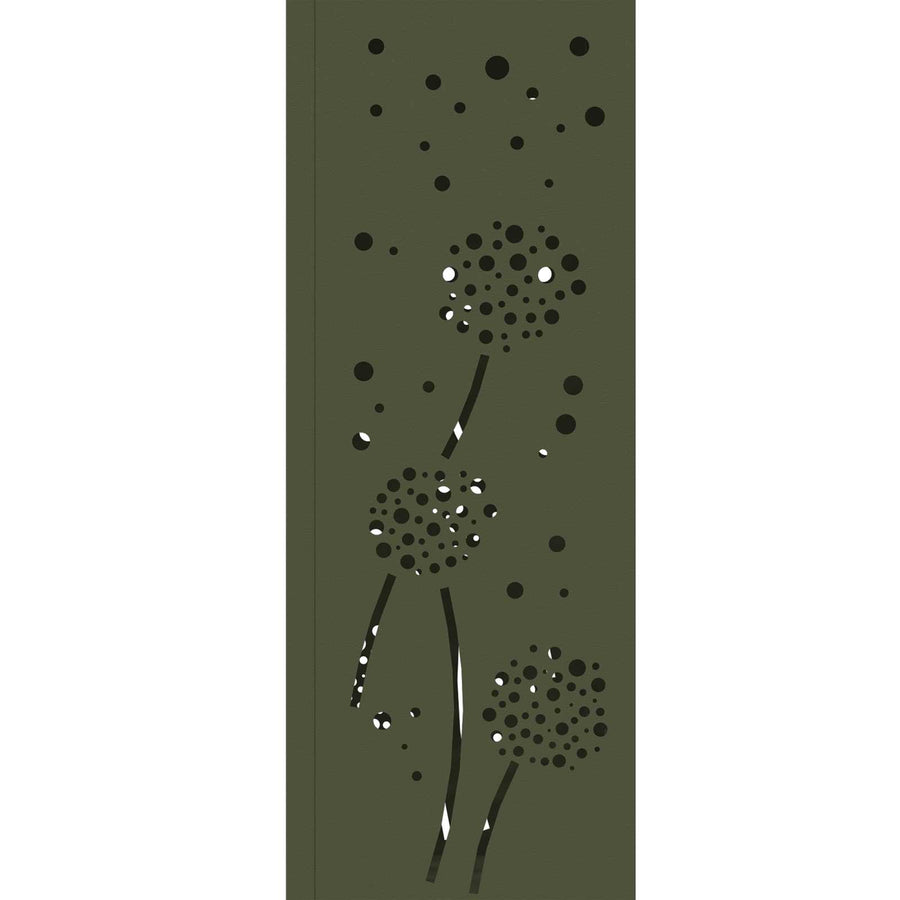 Solar Led Pad Licht 2 Pcs Olijf Groen Koudgewalst Staal 18 x 18 x 50 cm Olijfgroen Paardenbloem patroon