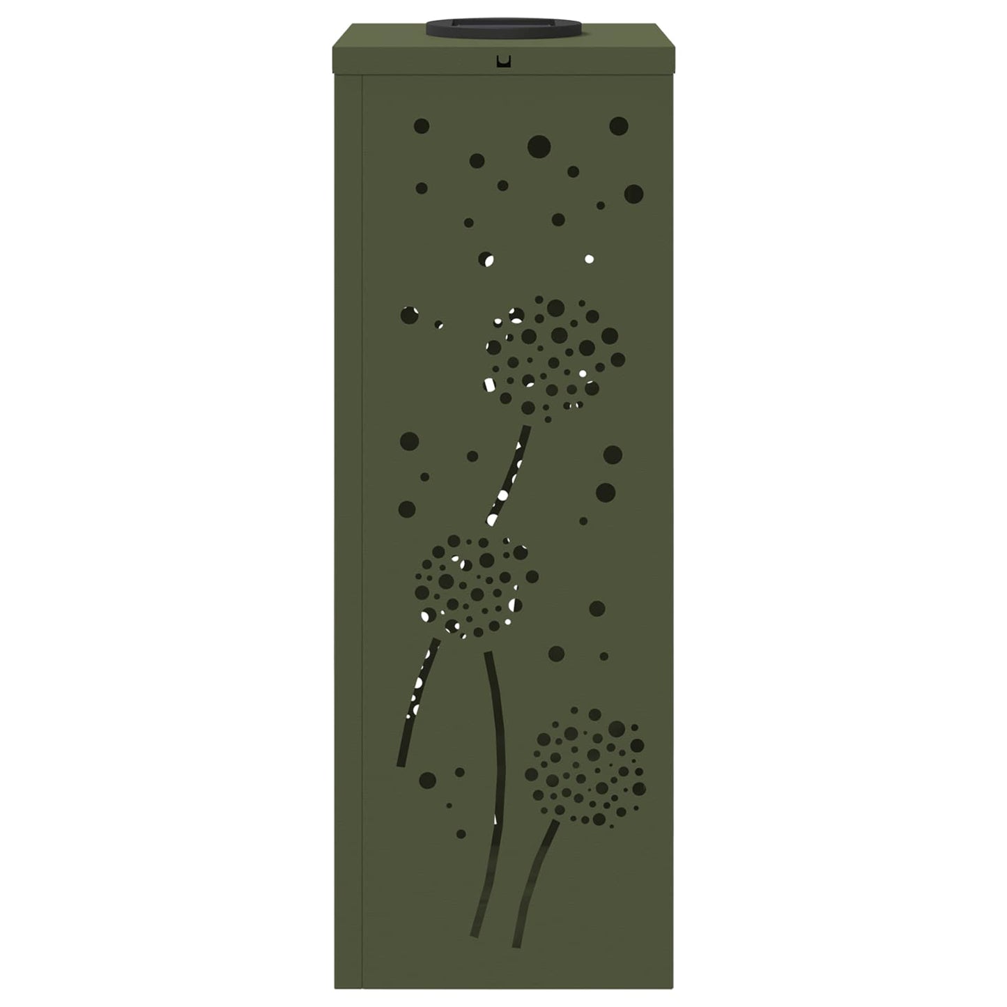 Solar Led Pad Licht 2 Pcs Olijf Groen Koudgewalst Staal 18 x 18 x 50 cm Olijfgroen Paardenbloem patroon