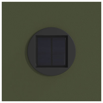 Solar Led Pad Licht 2 Pcs Olijf Groen Koudgewalst Staal 18 x 18 x 50 cm Olijfgroen Paardenbloem patroon
