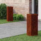 Solar padlicht set 2 stuks cortenstaal paardenbloem 50 cm