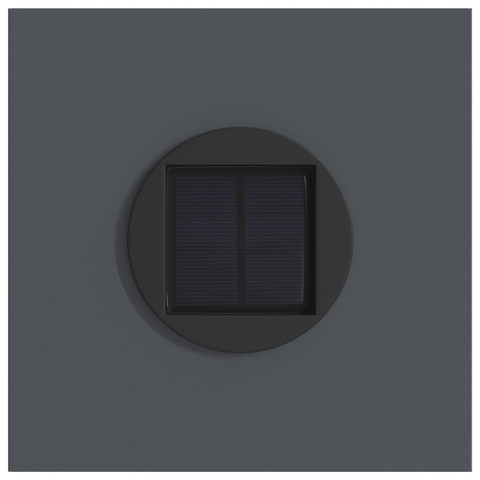 Solar Led Pad Licht 2 Pcs Koudgewalst Staal 18 x 18 x 80 cm Antraciet Paardenbloem patroon