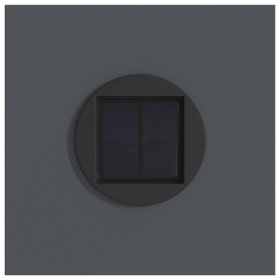 Solar Led Pad Licht 2 Pcs Koudgewalst Staal 18 x 18 x 80 cm Antraciet Paardenbloem patroon