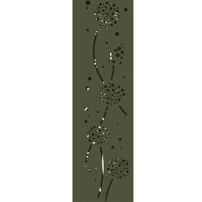 Solar Led Pad Licht 2 Pcs Olijf Groen Koudgewalst Staal 18 x 18 x 80 cm Olijfgroen Paardenbloem patroon