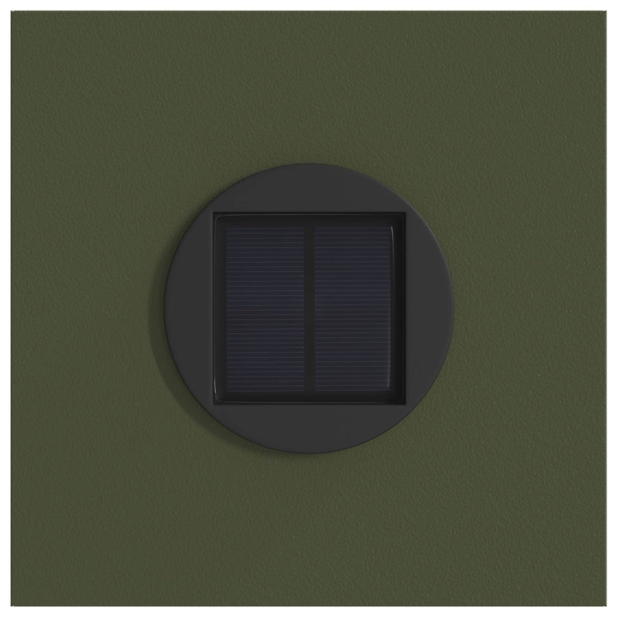 Solar Led Pad Licht 2 Pcs Olijf Groen Koudgewalst Staal 18 x 18 x 80 cm Olijfgroen Paardenbloem patroon