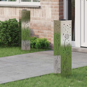 Solar LED padverlichting 2 stuks 18x18x80 cm roestvrij staal