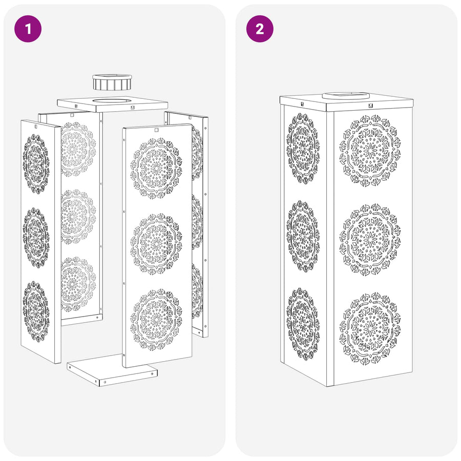 Solar LED Pad Licht 2 pcs Zwart Koudgewalst staal