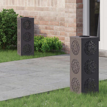 Solar LED Pad Licht 2 pcs Zwart Koudgewalst staal