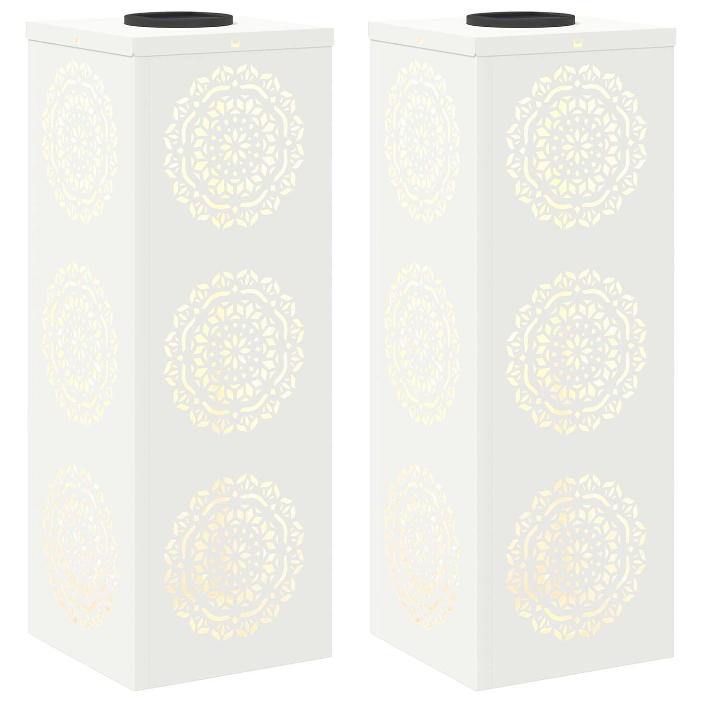 Solar LED Pad Licht 2 pcs Wit Koudgewalst staal