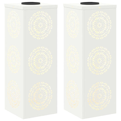 Solar LED Pad Licht 2 pcs Wit Koudgewalst staal