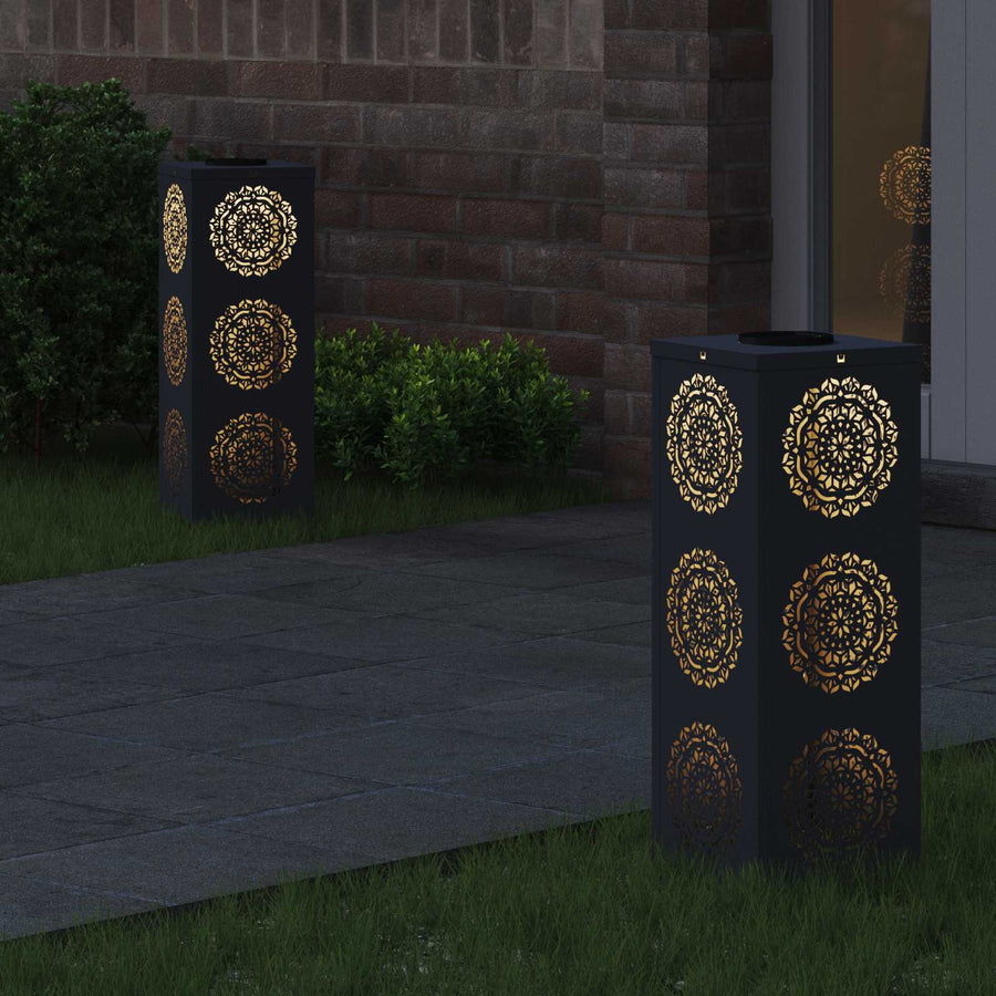 Solar LED Pad Licht 2 pcs Antraciet Koudgewalst staal