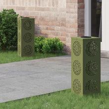 Solar LED Pad Licht 2 pcs Olijf Groen Koudgewalst staal