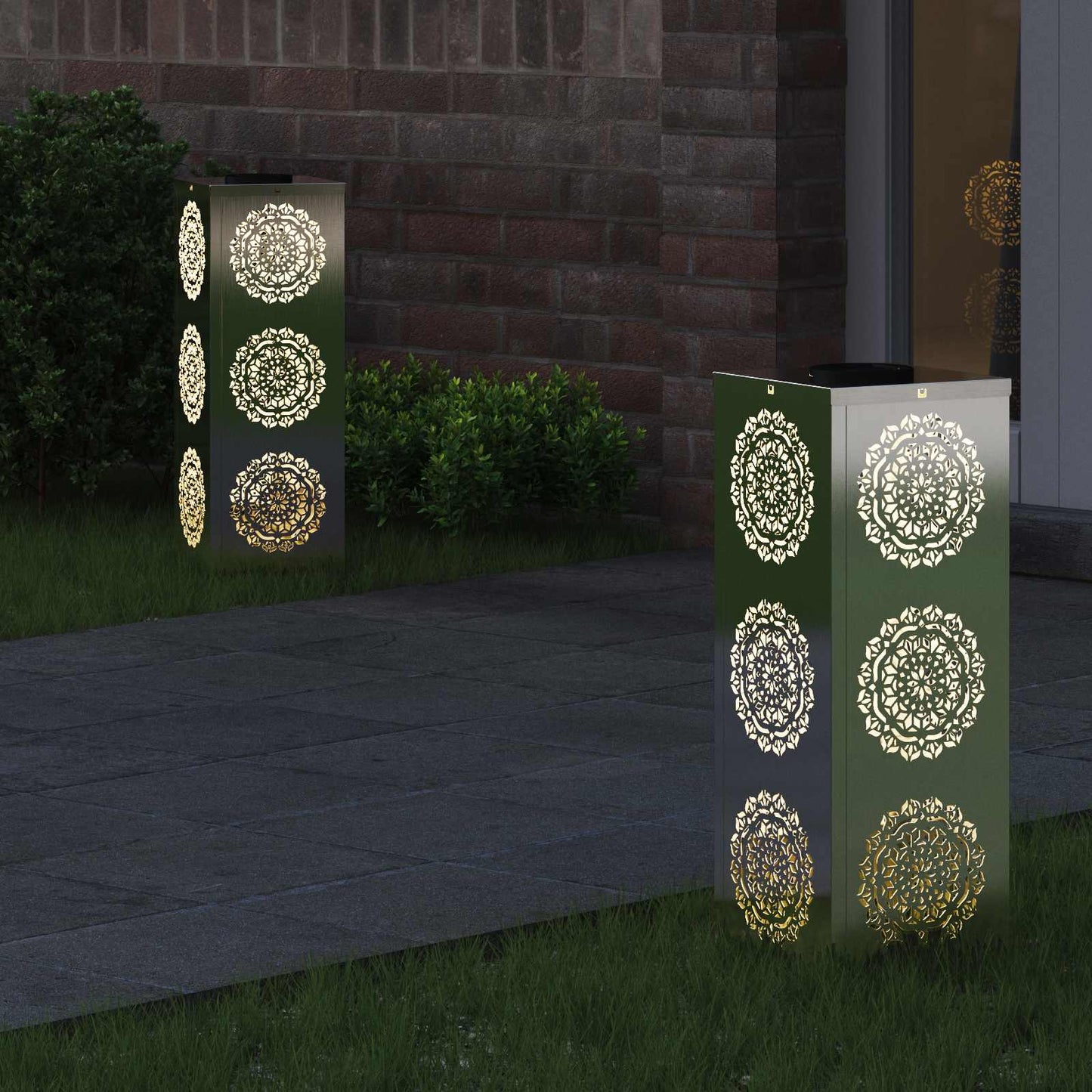 Solar LED Pad Licht 2 pcs Roestvrij staal Roestvrij staal