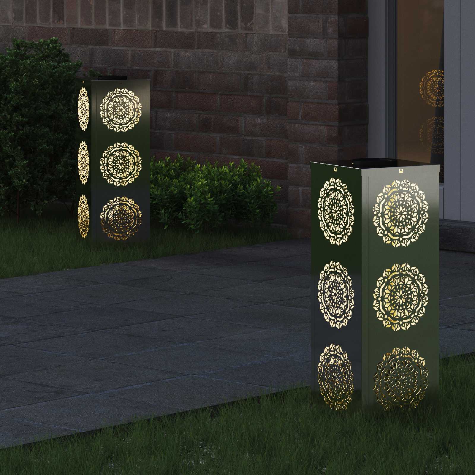 Solar LED Pad Licht 2 pcs Gegalvaniseerd Gegalvaniseerd