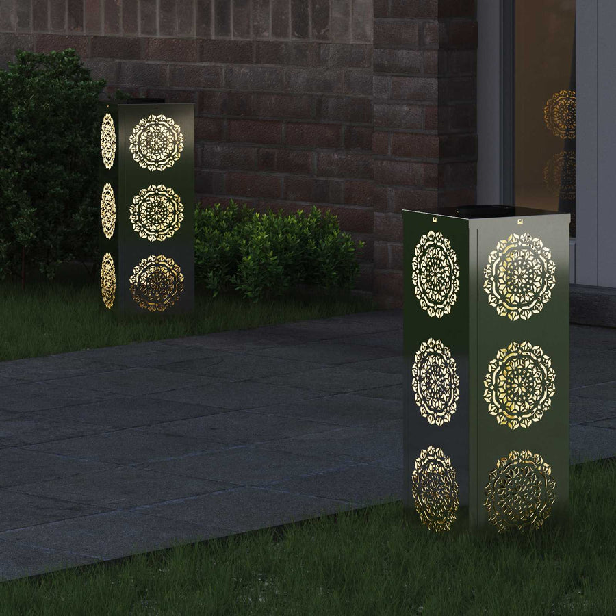 Solar LED Pad Licht 2 pcs Gegalvaniseerd Gegalvaniseerd