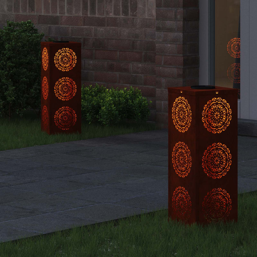 Solar LED Pad Licht 2 pcs Cortenstaal Cortenstaal