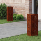 Solar LED Path Light 2 pcs Rusty Corten Steel