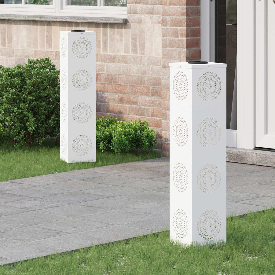 Solar LED Pad Licht 2 pcs Wit Koudgewalst staal