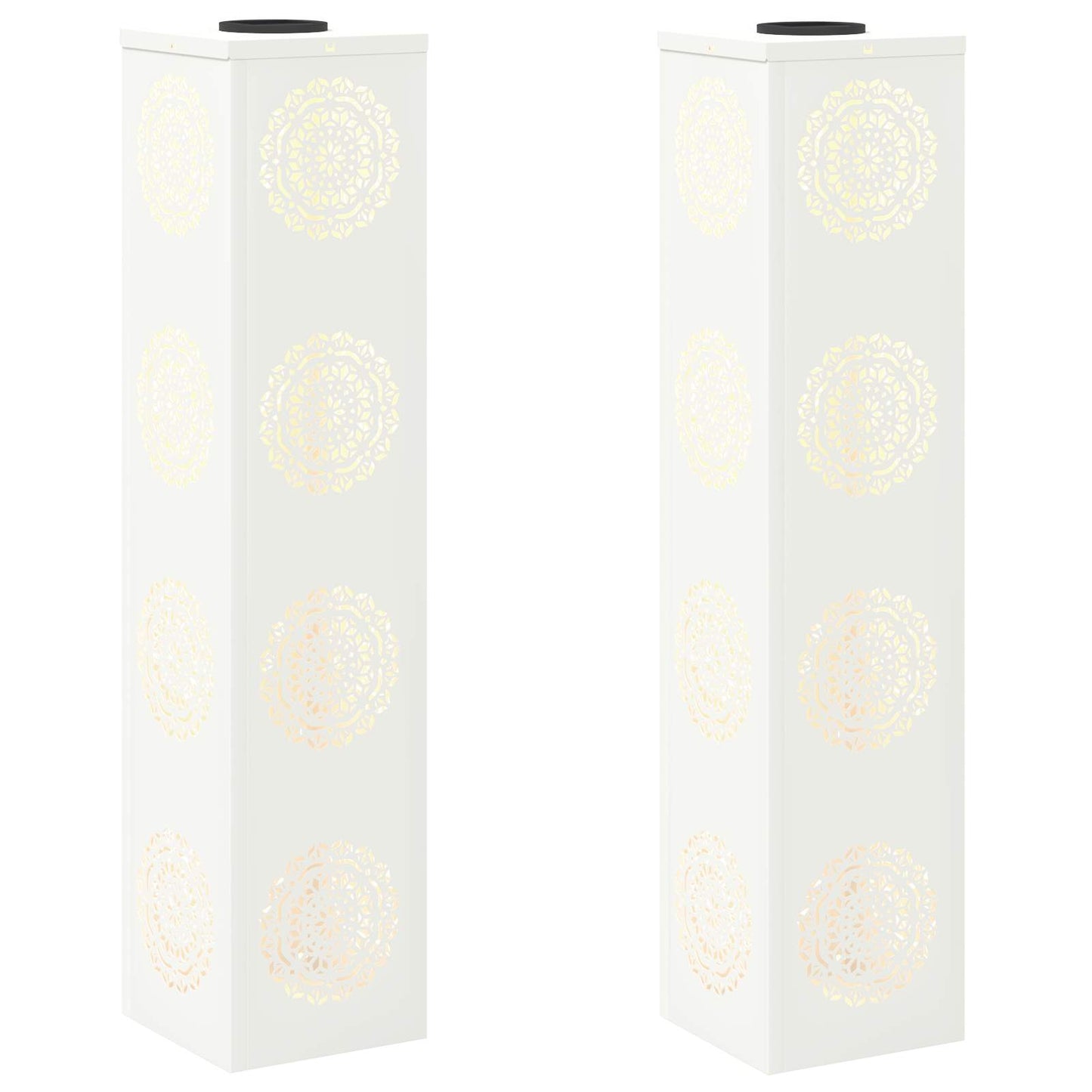 Solar LED Pad Licht 2 pcs Wit Koudgewalst staal