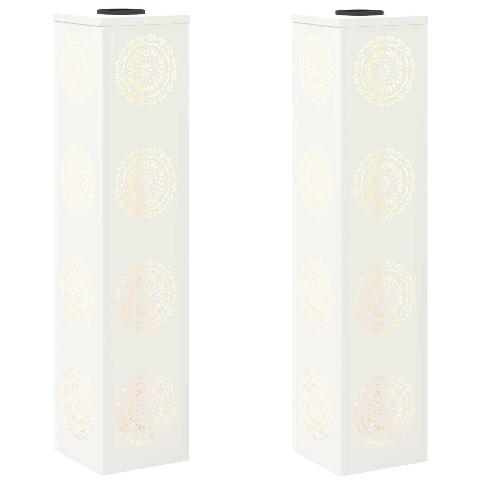 Solar LED Pad Licht 2 pcs Wit Koudgewalst staal