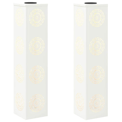 Solar LED Pad Licht 2 pcs Wit Koudgewalst staal