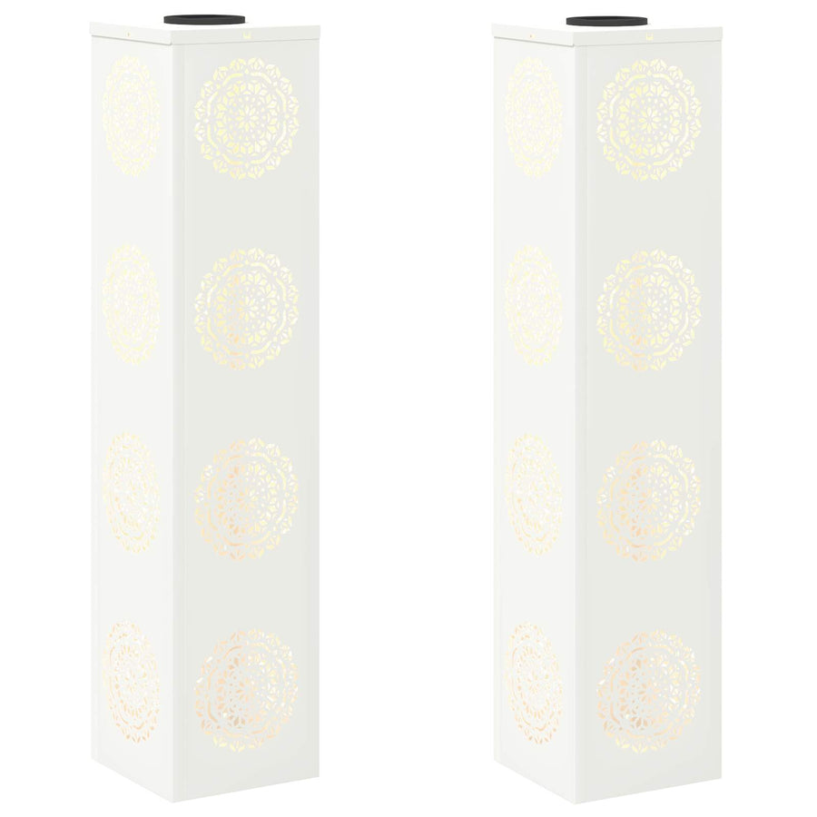 Solar LED Pad Licht 2 pcs Wit Koudgewalst staal