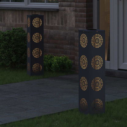 Solar LED Pad Licht 2 pcs Antraciet Koudgewalst staal