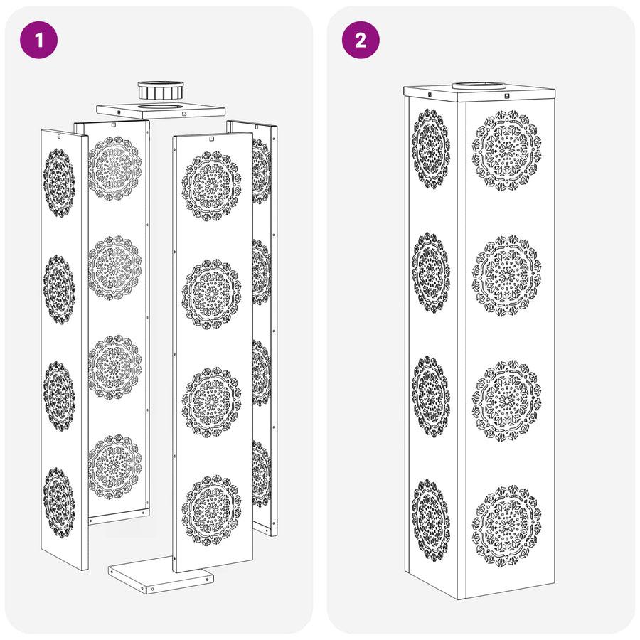 Solar LED Pad Licht 2 pcs Olijf Groen Koudgewalst staal